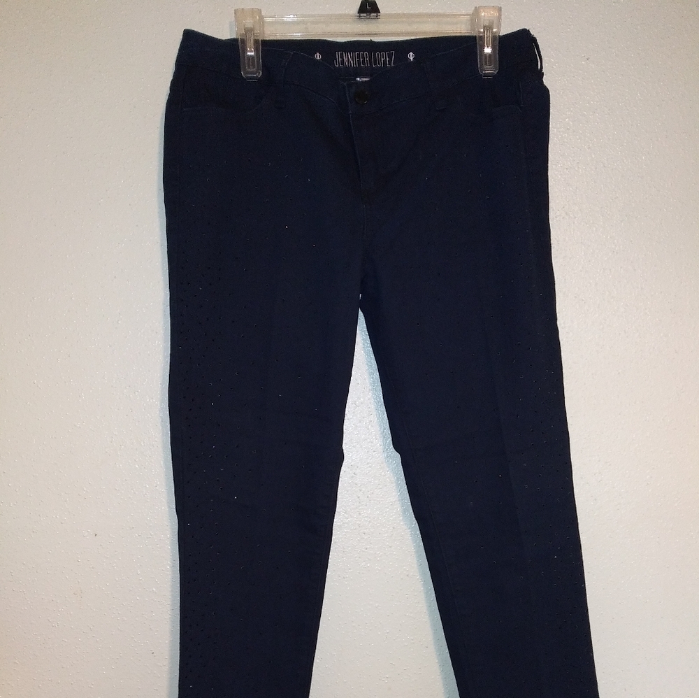 Jennifer Lopez Dark Denim sparkling jeans